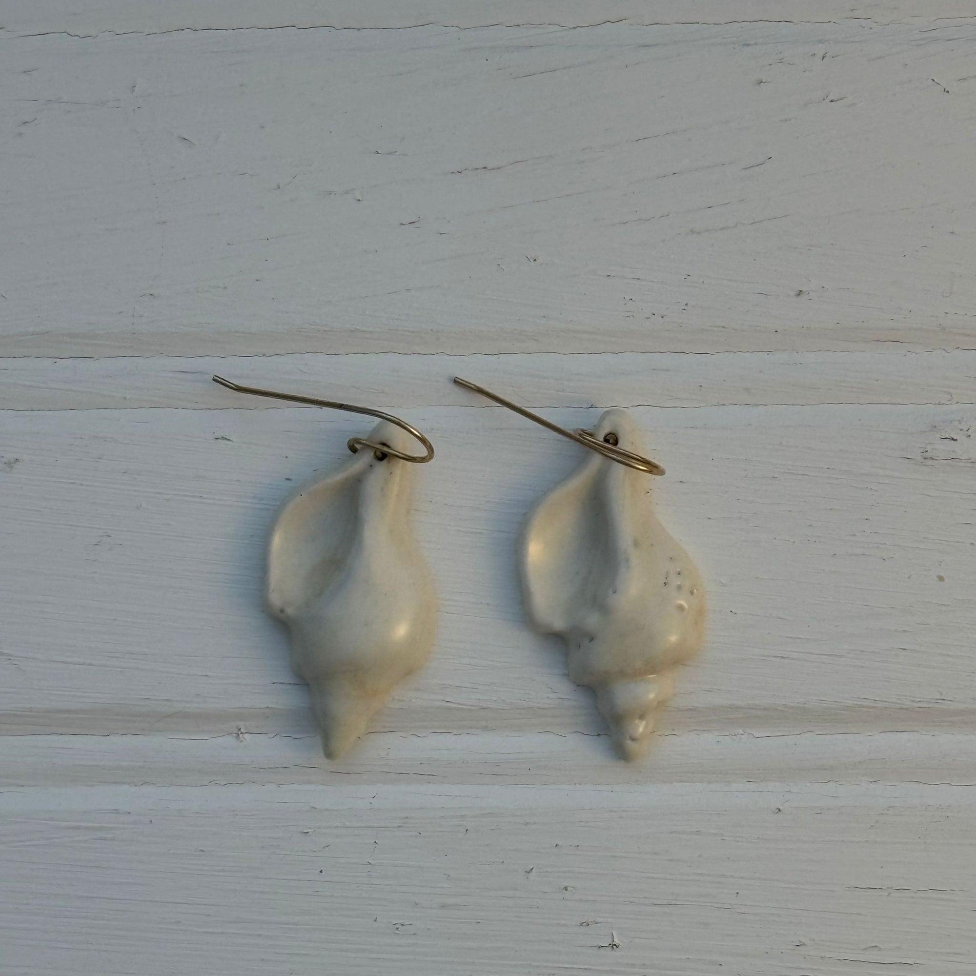 Cream Shell Hook Earrings