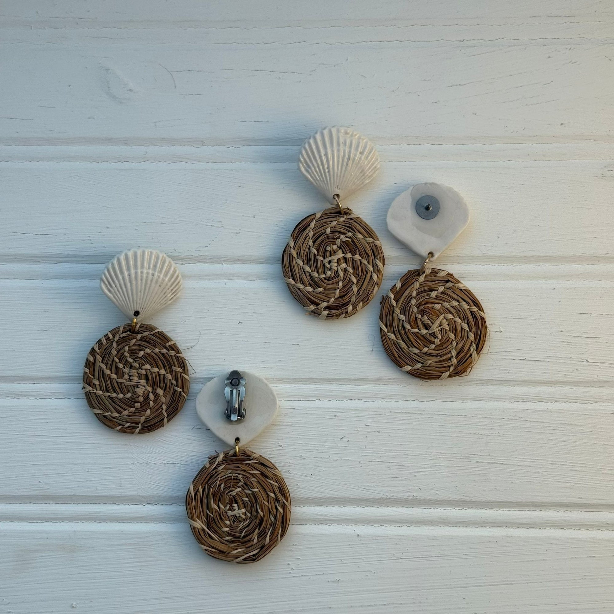 Shell Rattan Earrings