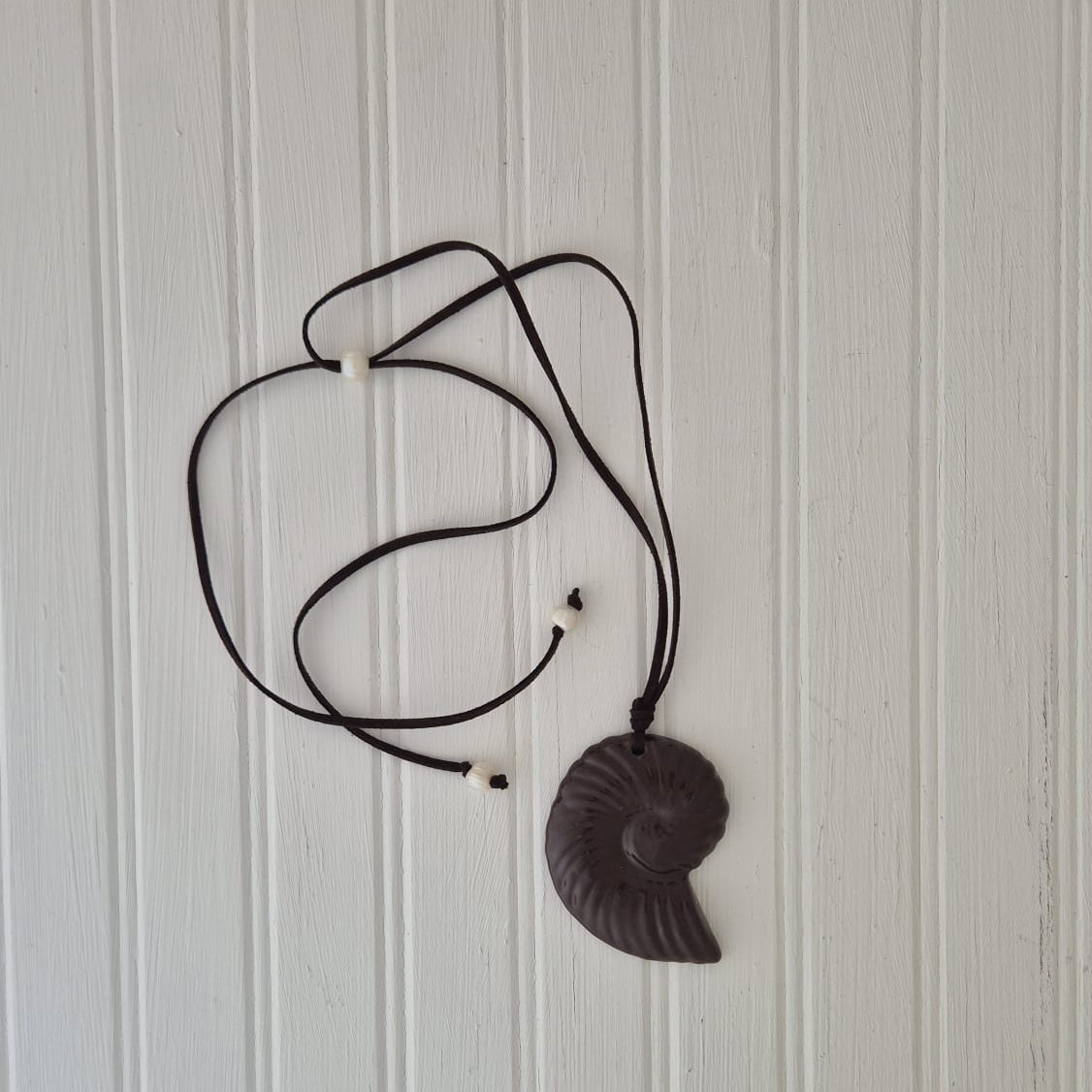 Brown Shell on Suede Cord