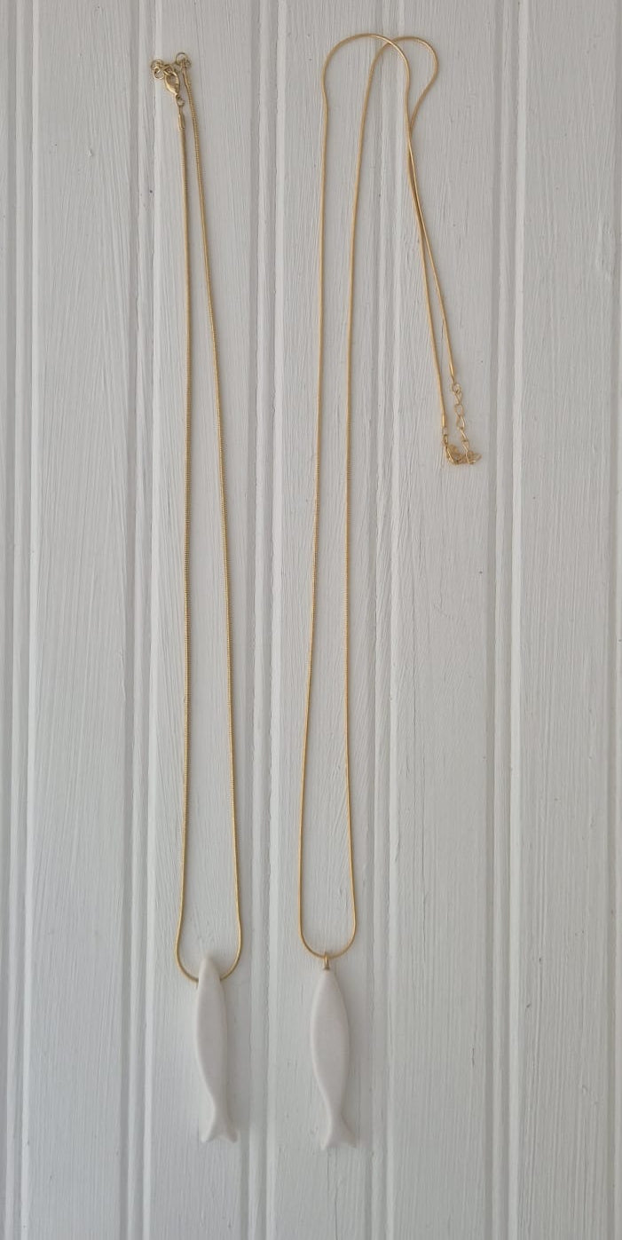 Sardine Necklace On Gold Plated Snake Chain