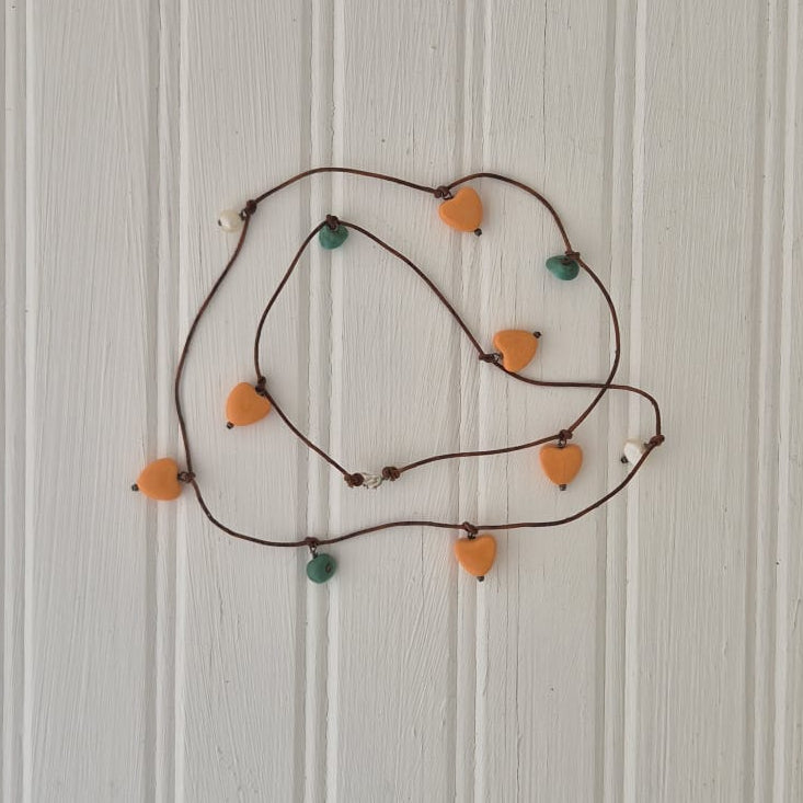 Leather Wrap Necklace with Sterling Silver clasp
