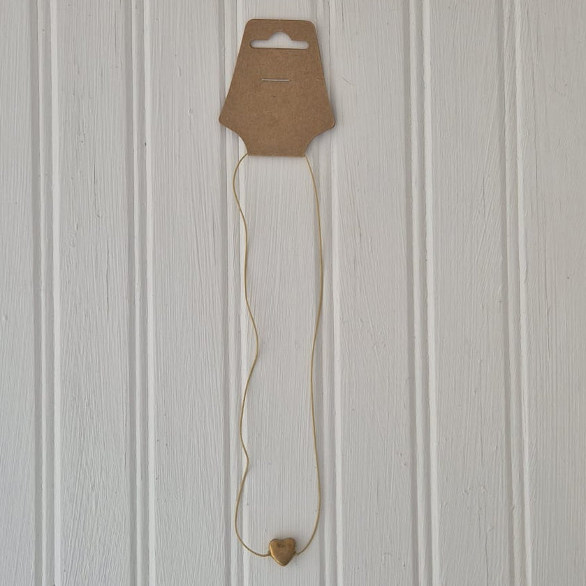 Gold heart String necklace