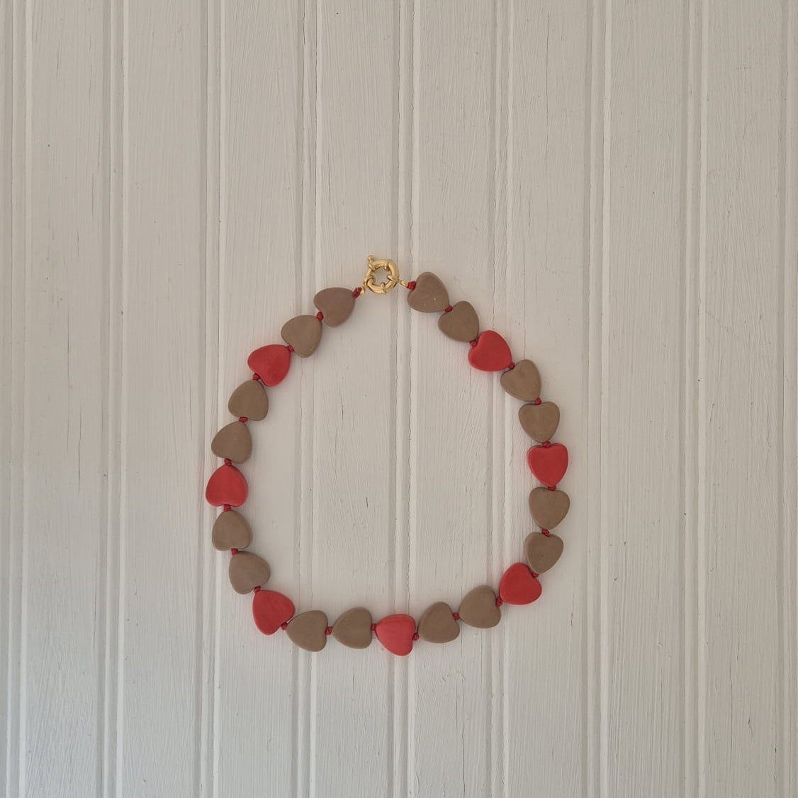 Cherry and Sand Sweetheart Necklace