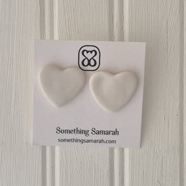 White Sweetheart Studs