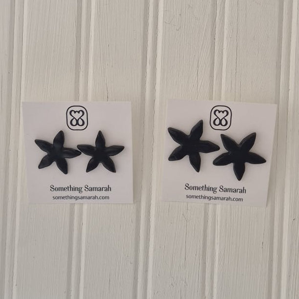 Black Starfish Studs