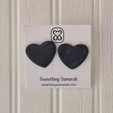 Black Sweet Heart Studs