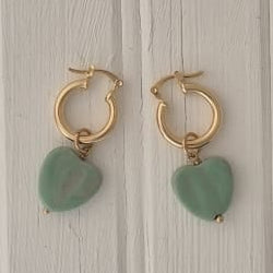 Turquoise Sweetheart Hoops
