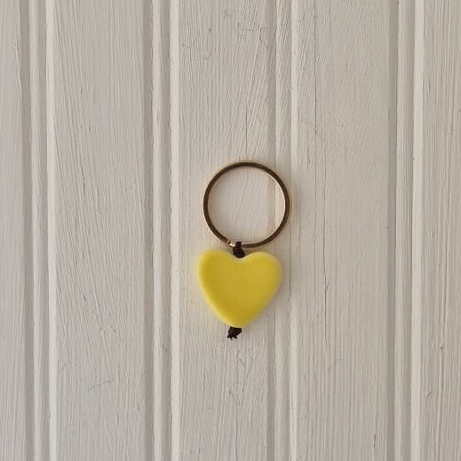 Hearts on Round Gold Key Ring