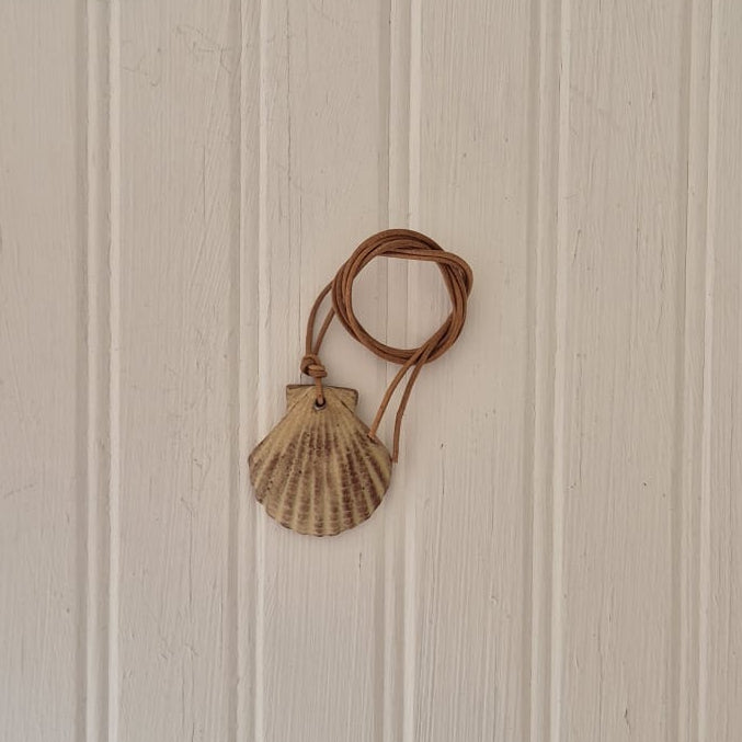 Shell on Leather Cord
