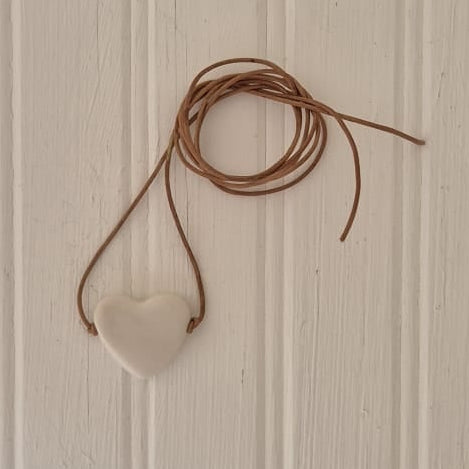 Heart on Leather Cord