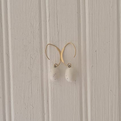 Speckled Bead Earrings on Gold Filled Hoops