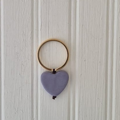 Hearts on Round Gold Key Ring