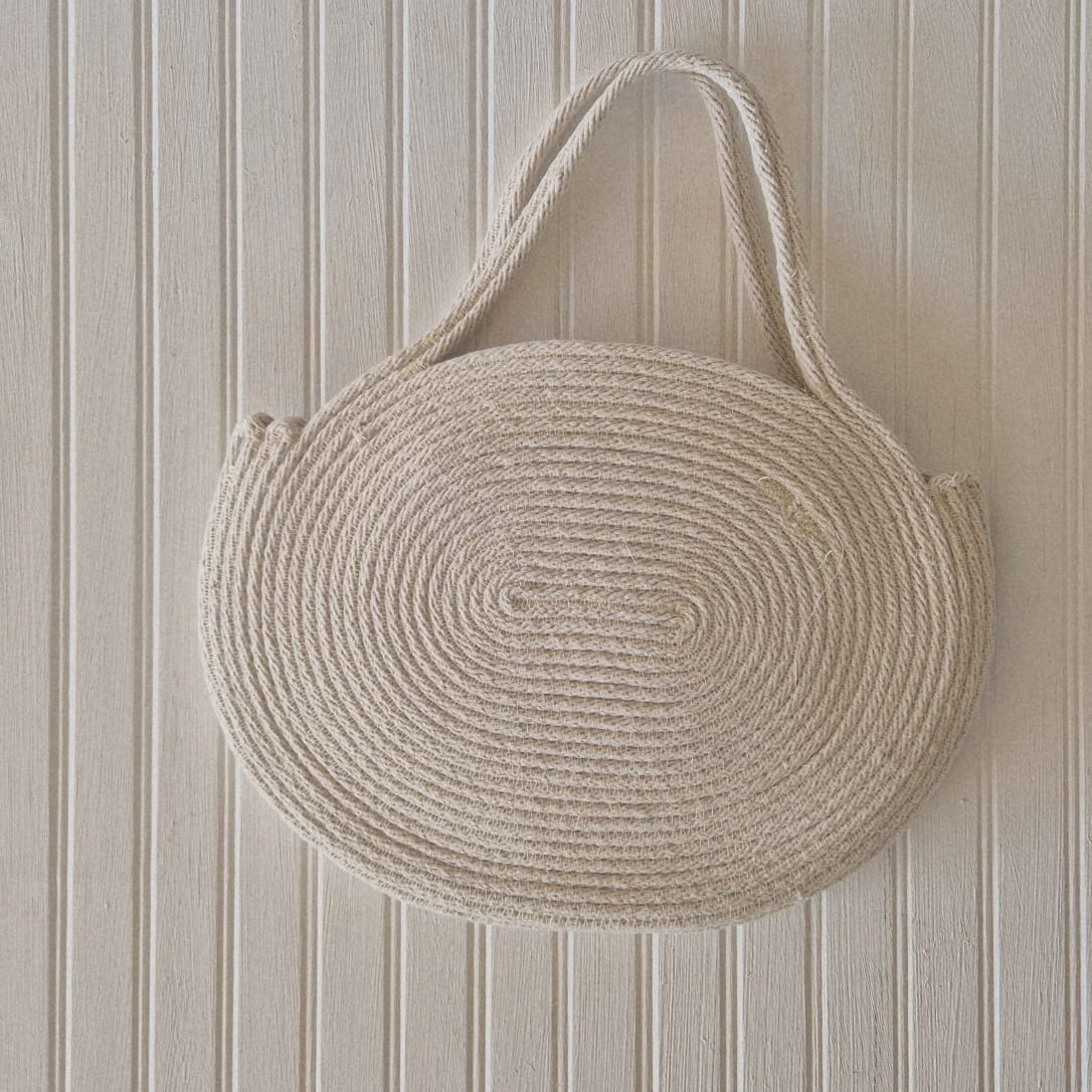 Rope Bag Oval White/ Natural