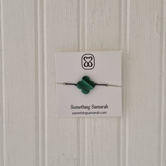 Malachite Clover String Bracelet