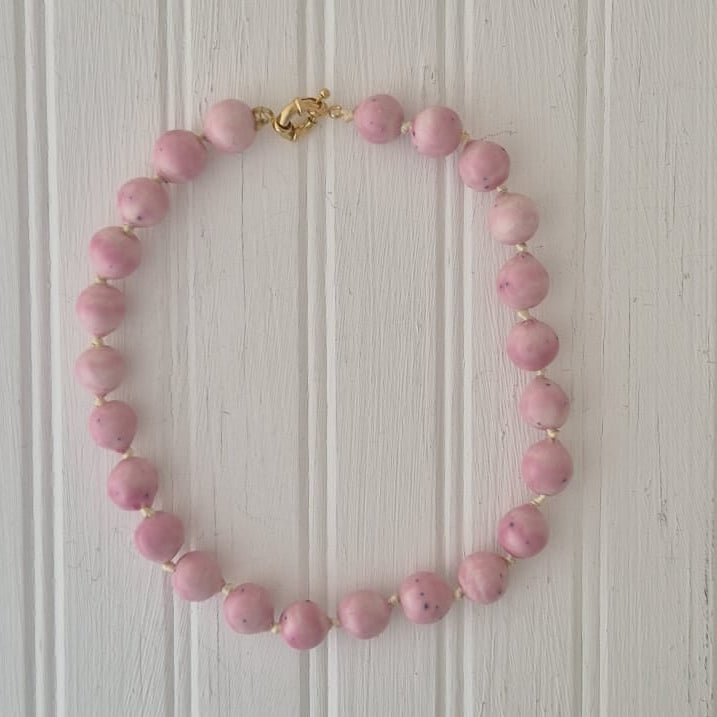 Pink Speckled Necklace