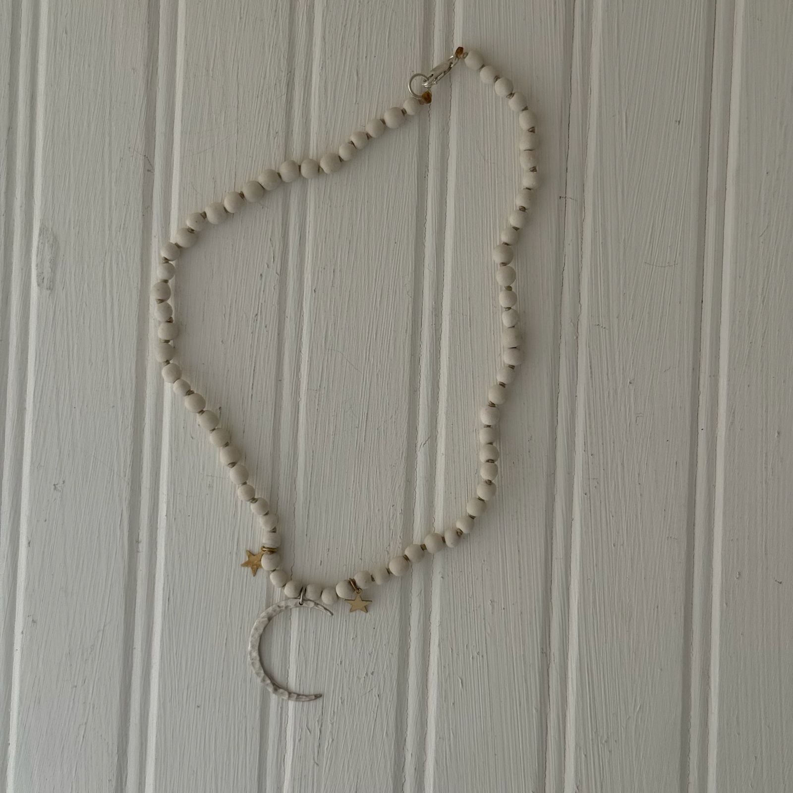 Luna Necklace in White and Silver