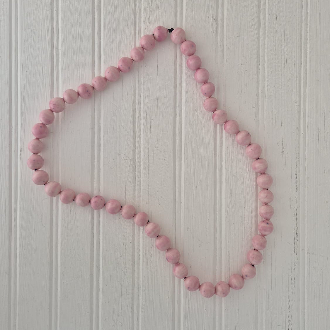 Pink Porcelain Long Bauble Necklace