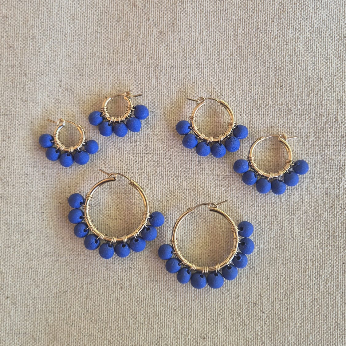 Pom Pom Earrings in 'The Brightest Blue'